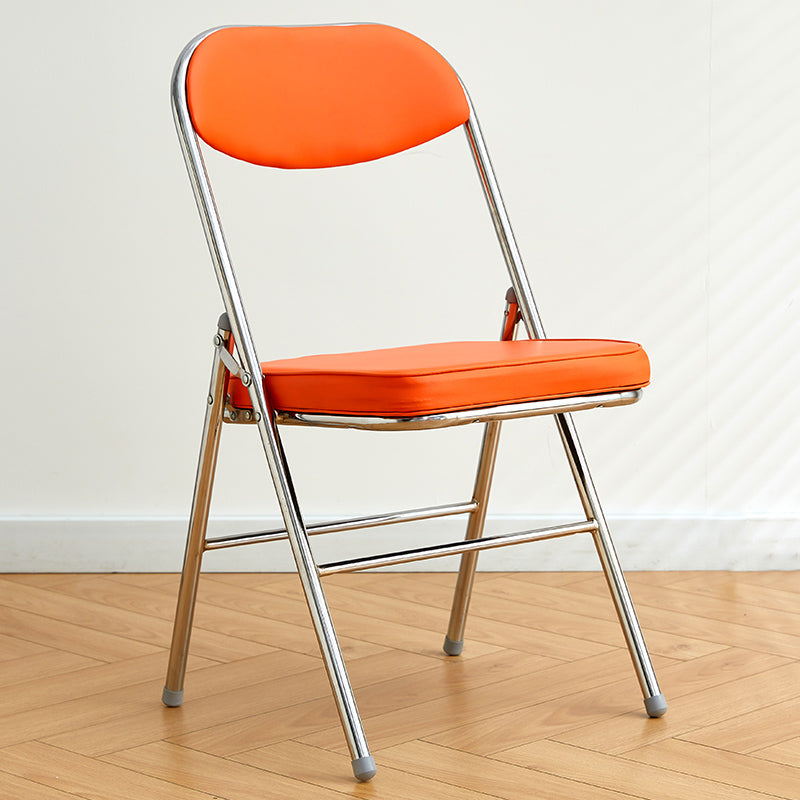 Silla lateral de metal moderna para interiores y exteriores, silla lateral de comedor acolchada sin brazos con respaldo abierto