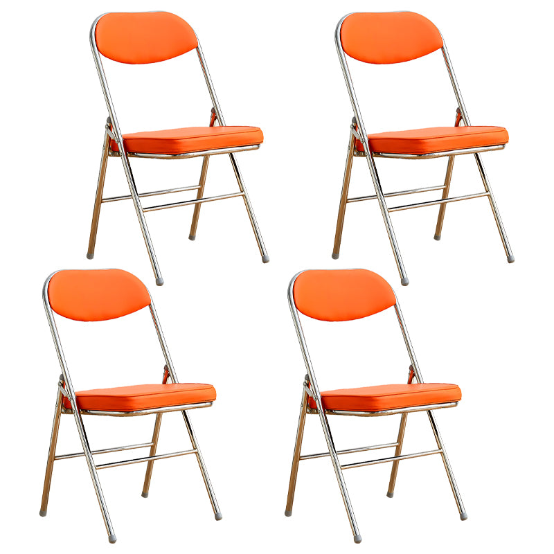 Silla lateral de metal moderna para interiores y exteriores, silla lateral de comedor acolchada sin brazos con respaldo abierto
