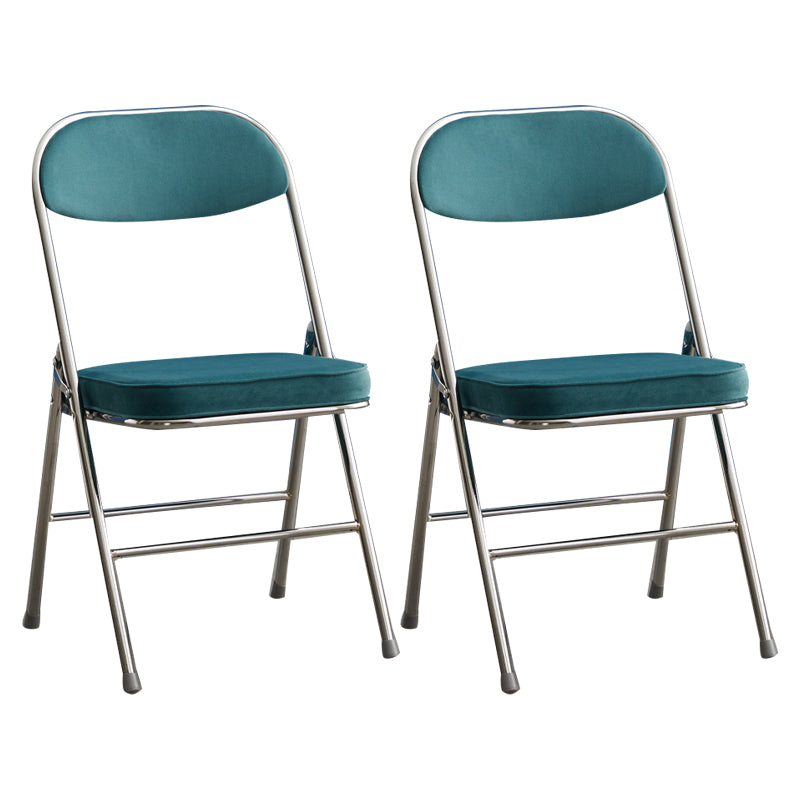 Silla lateral de metal moderna para interiores y exteriores, silla lateral de comedor acolchada sin brazos con respaldo abierto
