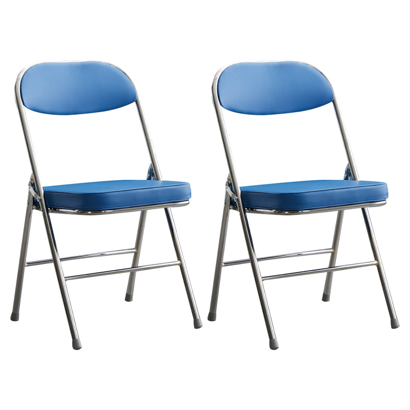 Silla lateral de metal moderna para interiores y exteriores, silla lateral de comedor acolchada sin brazos con respaldo abierto