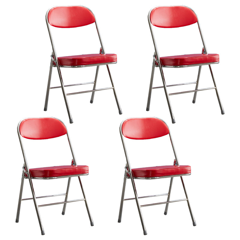 Silla lateral de metal moderna para interiores y exteriores, silla lateral de comedor acolchada sin brazos con respaldo abierto