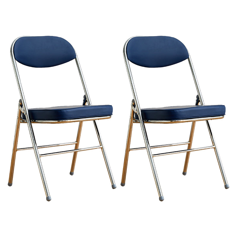 Silla lateral de metal moderna para interiores y exteriores, silla lateral de comedor acolchada sin brazos con respaldo abierto