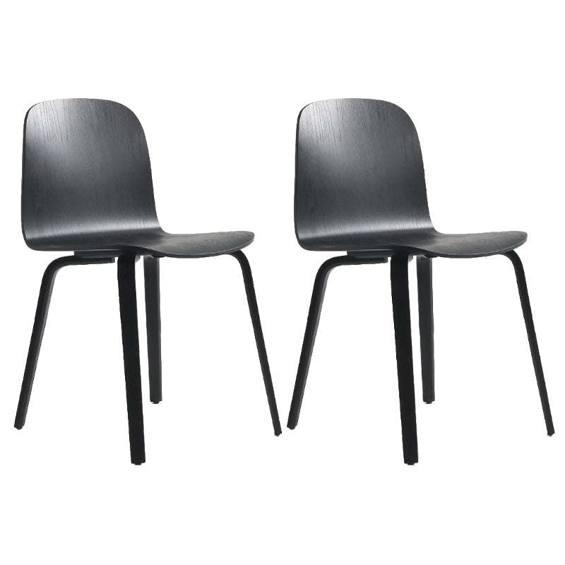 Silla auxiliar de comedor de estilo moderno, silla con respaldo sólido sin brazos y patas de madera para cocina