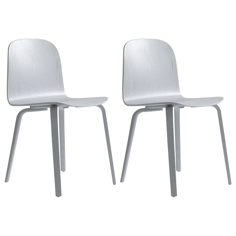 Silla auxiliar de comedor de estilo moderno, silla con respaldo sólido sin brazos y patas de madera para cocina