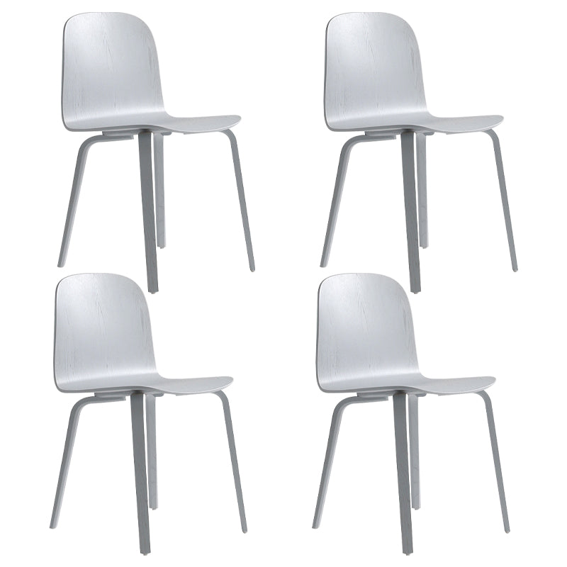 Silla auxiliar de comedor de estilo moderno, silla con respaldo sólido sin brazos y patas de madera para cocina
