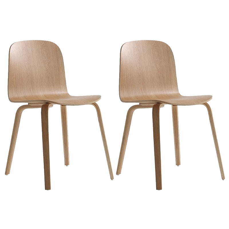 Silla auxiliar de comedor de estilo moderno, silla con respaldo sólido sin brazos y patas de madera para cocina