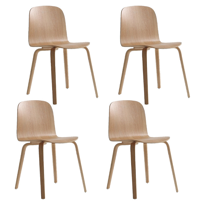 Silla auxiliar de comedor de estilo moderno, silla con respaldo sólido sin brazos y patas de madera para cocina