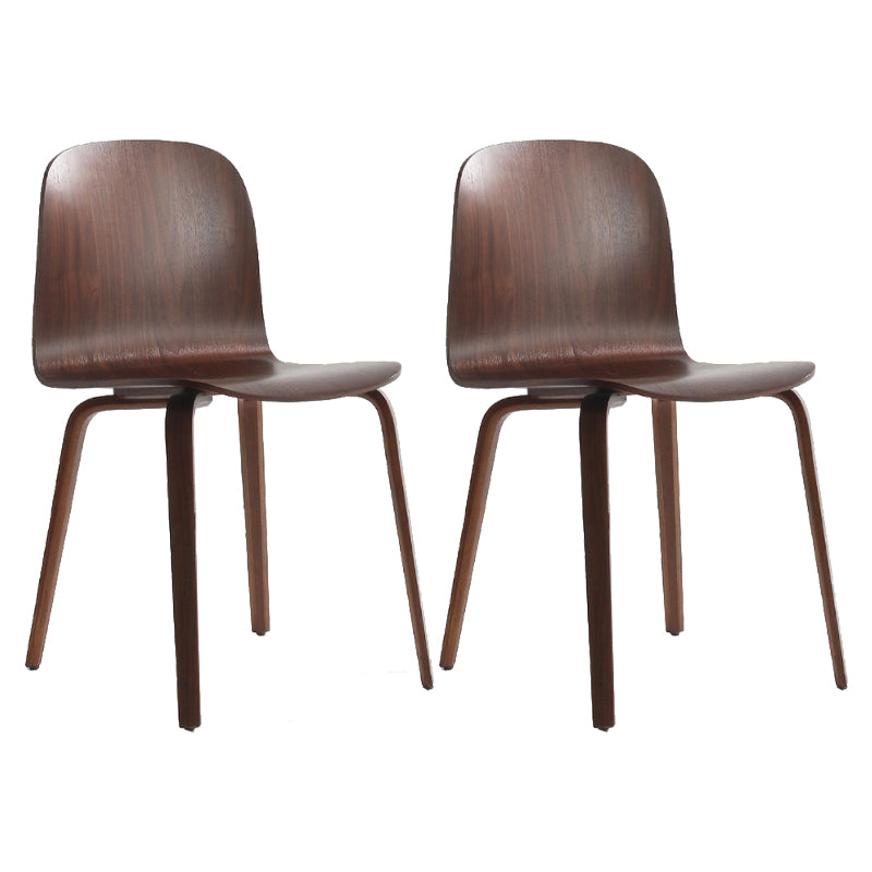 Silla auxiliar de comedor de estilo moderno, silla con respaldo sólido sin brazos y patas de madera para cocina