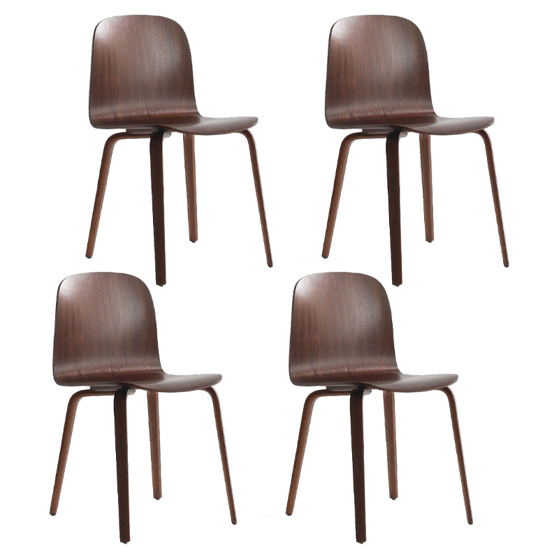 Silla auxiliar de comedor de estilo moderno, silla con respaldo sólido sin brazos y patas de madera para cocina