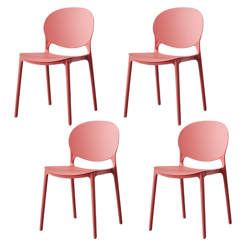 Silla de comedor de plástico escandinavo con respaldo abierto y acabado mate
