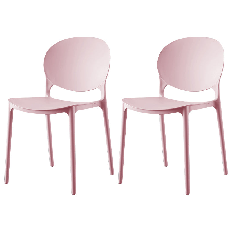 Silla de comedor de plástico escandinavo con respaldo abierto y acabado mate