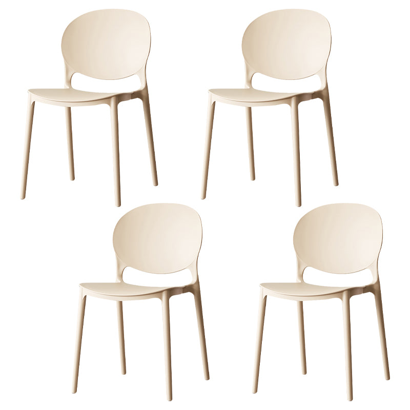 Silla de comedor de plástico escandinavo con respaldo abierto y acabado mate