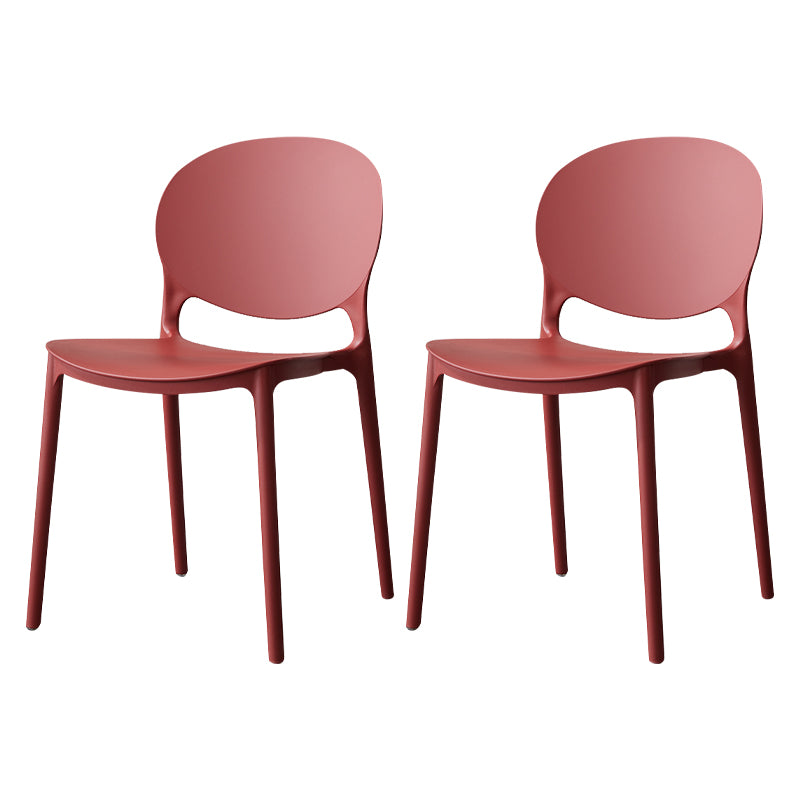 Silla de comedor de plástico escandinavo con respaldo abierto y acabado mate