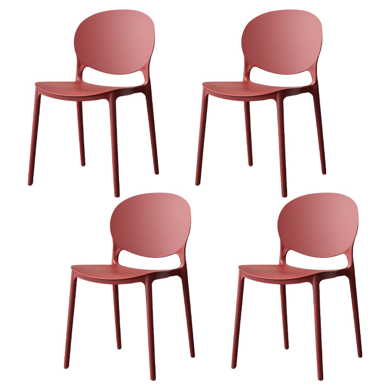 Silla de comedor de plástico escandinavo con respaldo abierto y acabado mate