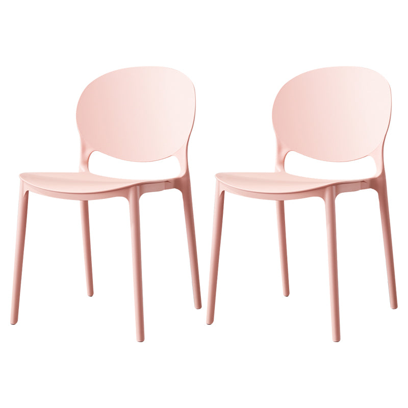 Silla de comedor de plástico escandinavo con respaldo abierto y acabado mate