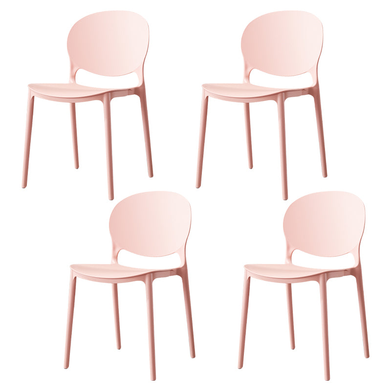 Silla de comedor de plástico escandinavo con respaldo abierto y acabado mate