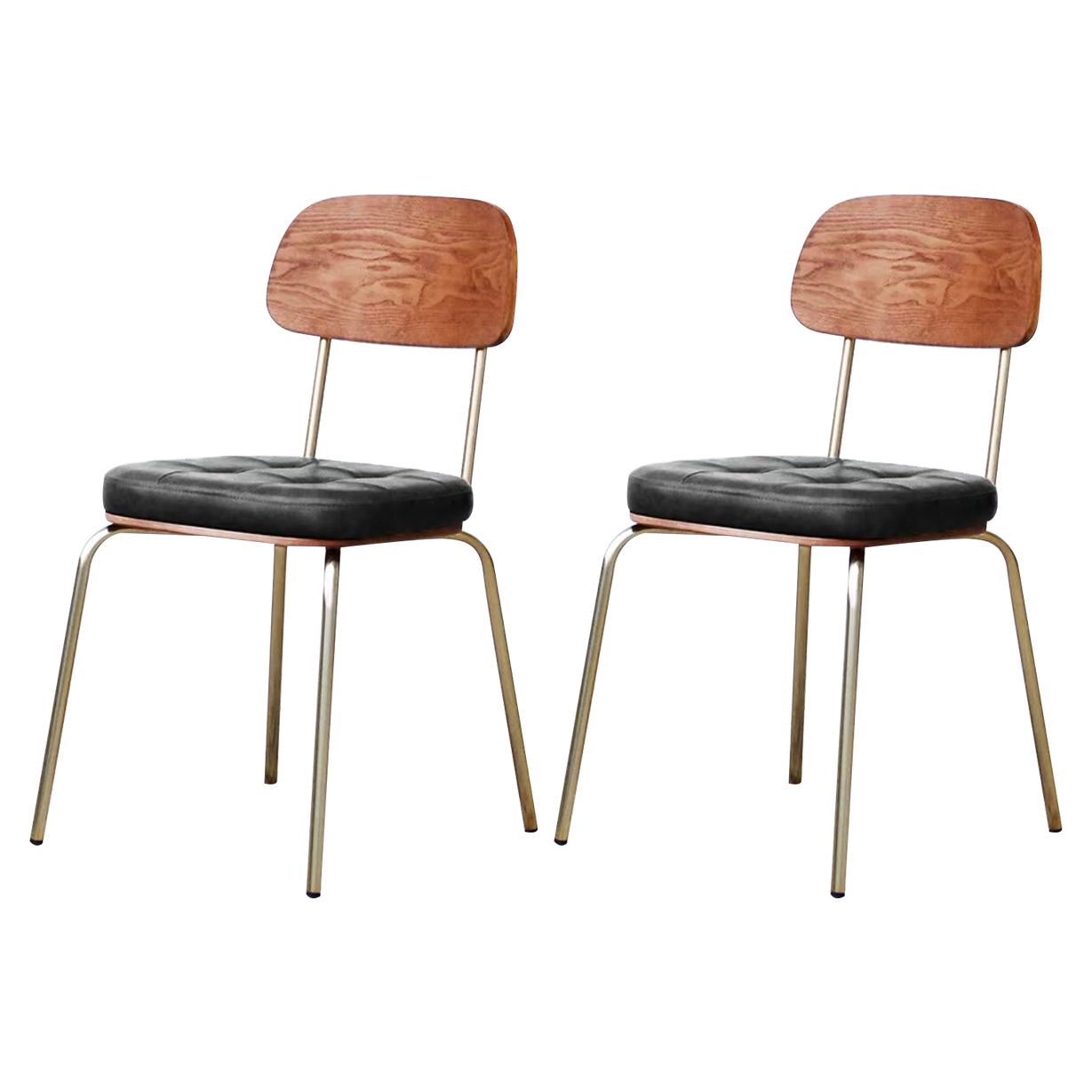 Industriële stijl PU lederen eetkamerstoelen Open rug Dineerarm zijstoelen voor thuis