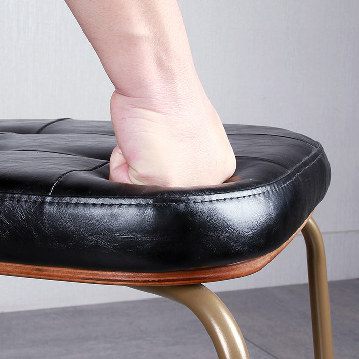 Industriële stijl PU lederen eetkamerstoelen Open rug Dineerarm zijstoelen voor thuis