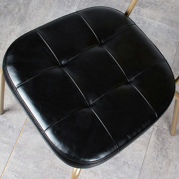 Industriële stijl PU lederen eetkamerstoelen Open rug Dineerarm zijstoelen voor thuis