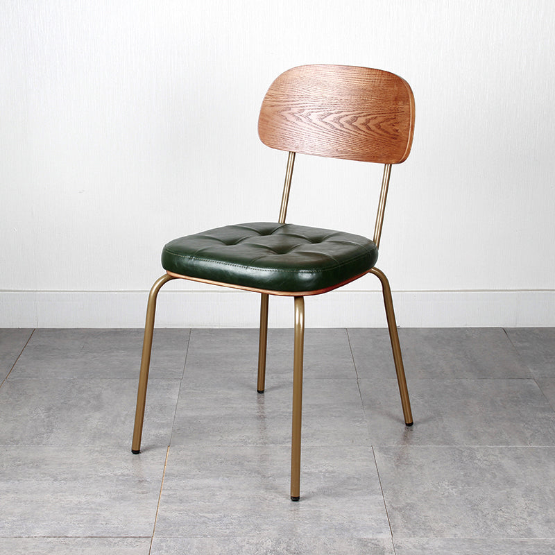 Industriële stijl PU lederen eetkamerstoelen Open rug Dineerarm zijstoelen voor thuis