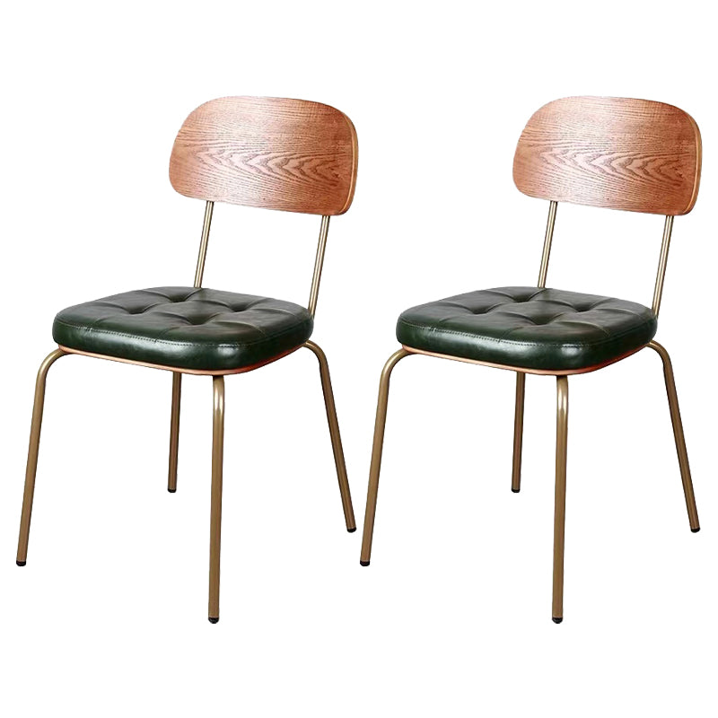 Industriële stijl PU lederen eetkamerstoelen Open rug Dineerarm zijstoelen voor thuis