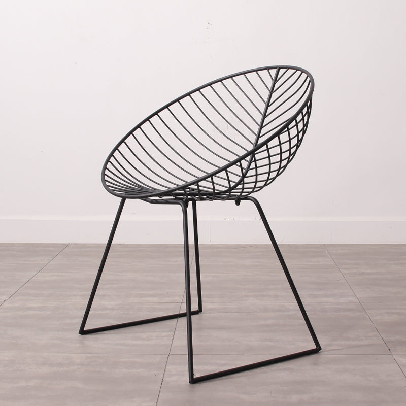 Sillas de comedor sin brazos de estilo industrial, sillas laterales con patas de metal