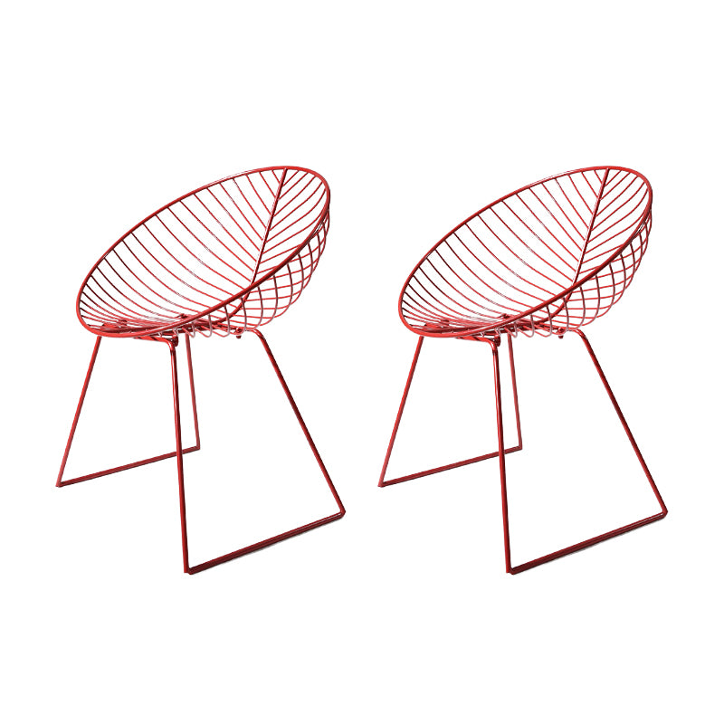 Sillas de comedor sin brazos de estilo industrial, sillas laterales con patas de metal
