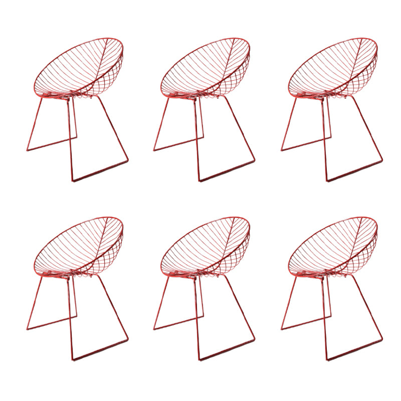 Sillas de comedor sin brazos de estilo industrial, sillas laterales con patas de metal