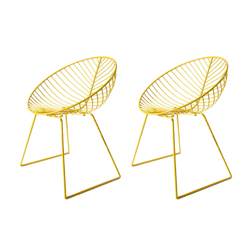 Sillas de comedor sin brazos de estilo industrial, sillas laterales con patas de metal