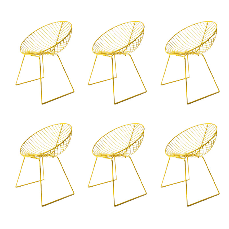 Sillas de comedor sin brazos de estilo industrial, sillas laterales con patas de metal