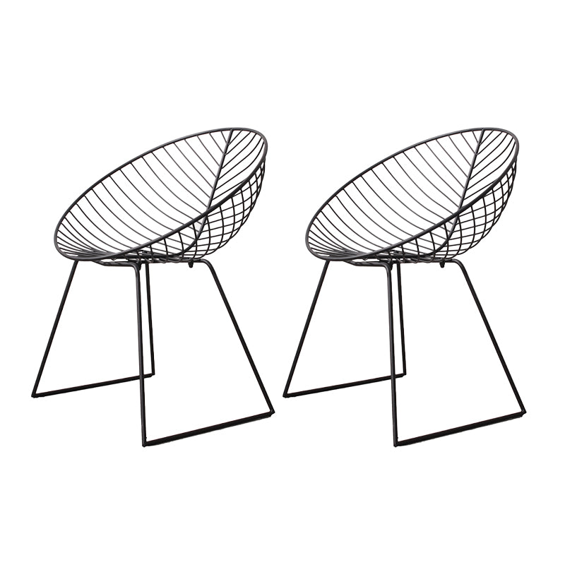 Sillas de comedor sin brazos de estilo industrial, sillas laterales con patas de metal