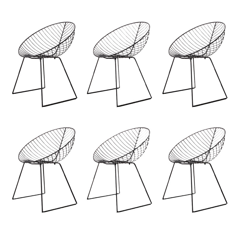 Sillas de comedor sin brazos de estilo industrial, sillas laterales con patas de metal