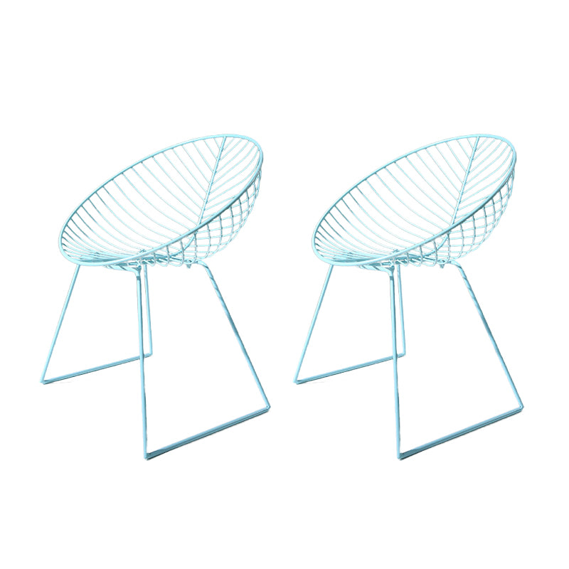 Sillas de comedor sin brazos de estilo industrial, sillas laterales con patas de metal