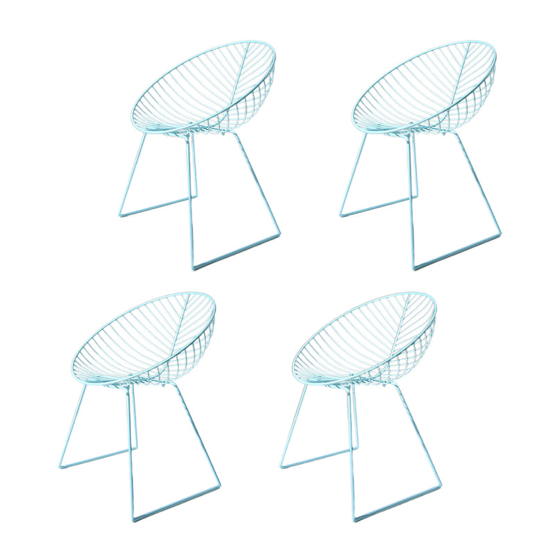 Sillas de comedor sin brazos de estilo industrial, sillas laterales con patas de metal