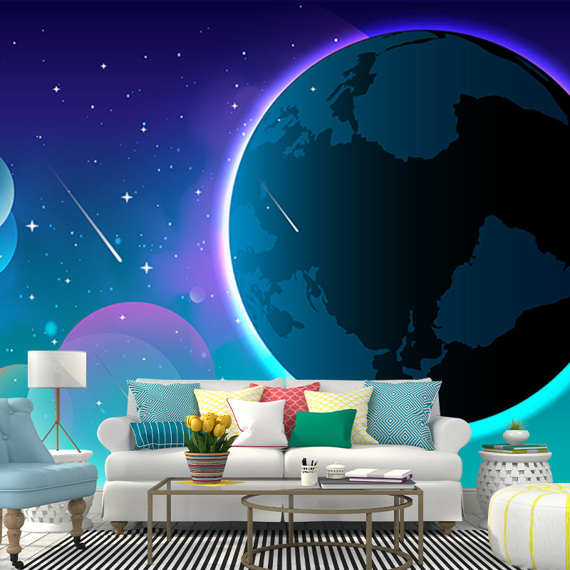Cosmic Space Illustration Wall Covering for Home Wall Decor, Water Resistant