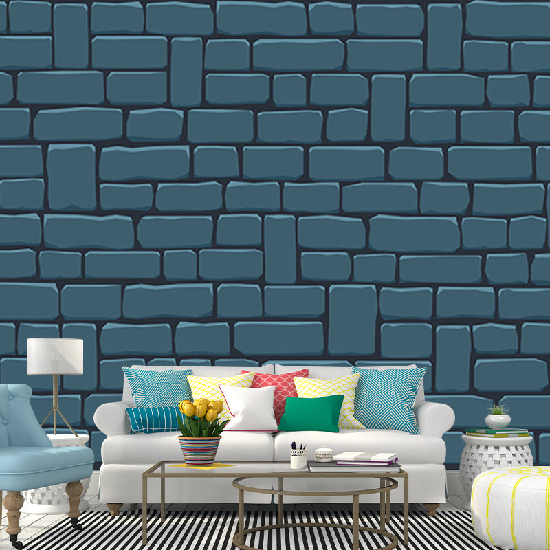 Brick Wall Illustration Mural Living Room Wall Art, Personalized Size Available