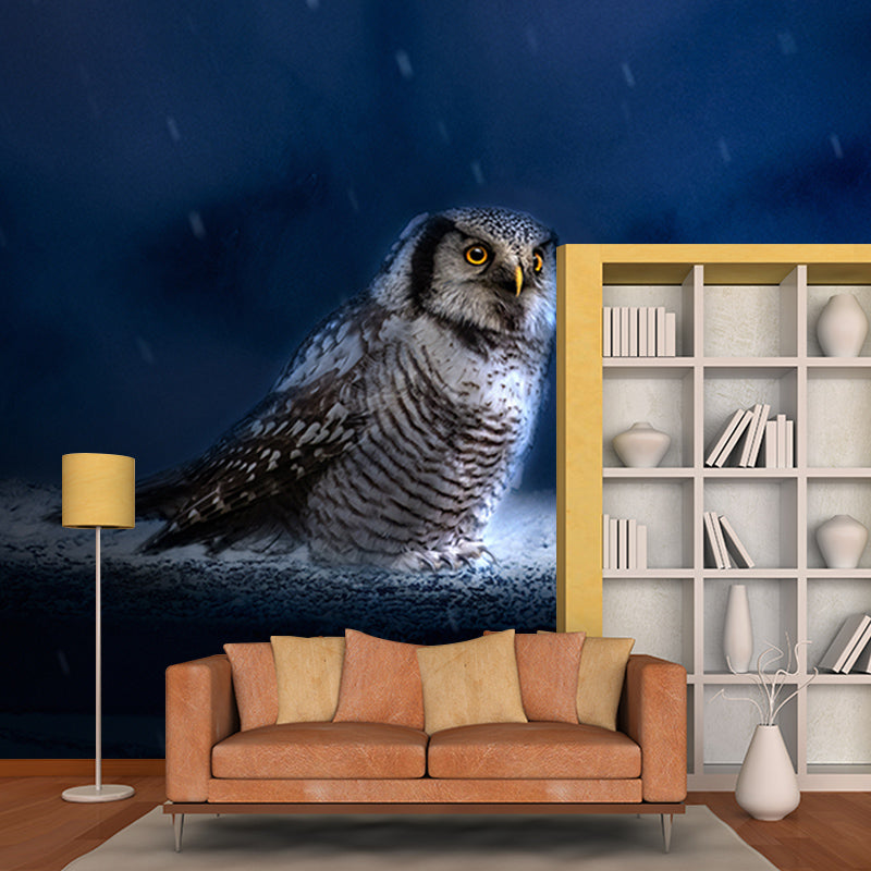 Rare Animal Owl Mural Moisture-Resistant Wall Decoration for Living Room Bedroom