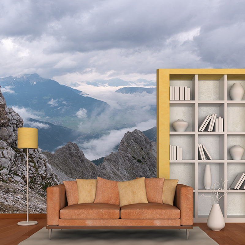 Quiet Mountain View Mural Wallpaper Waterproofing Wall Art, Customized Size Available