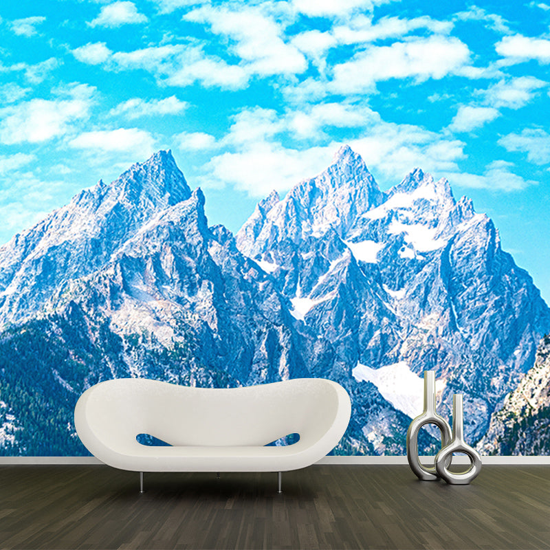 Quiet Mountain View Mural for Living Room Decoration Moisture Resistant, Custom Size Available