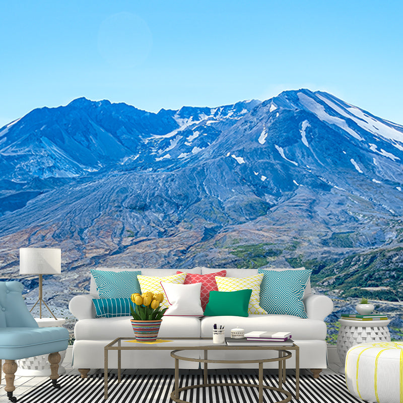 Quiet Mountain View Mural for Living Room Decoration Moisture Resistant, Custom Size Available