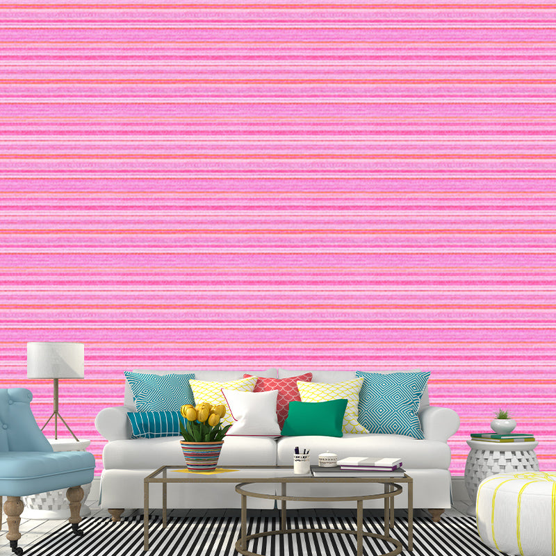 Striped Geometric Illustration Mural Moisture Resistant Wall Decor for House Interior