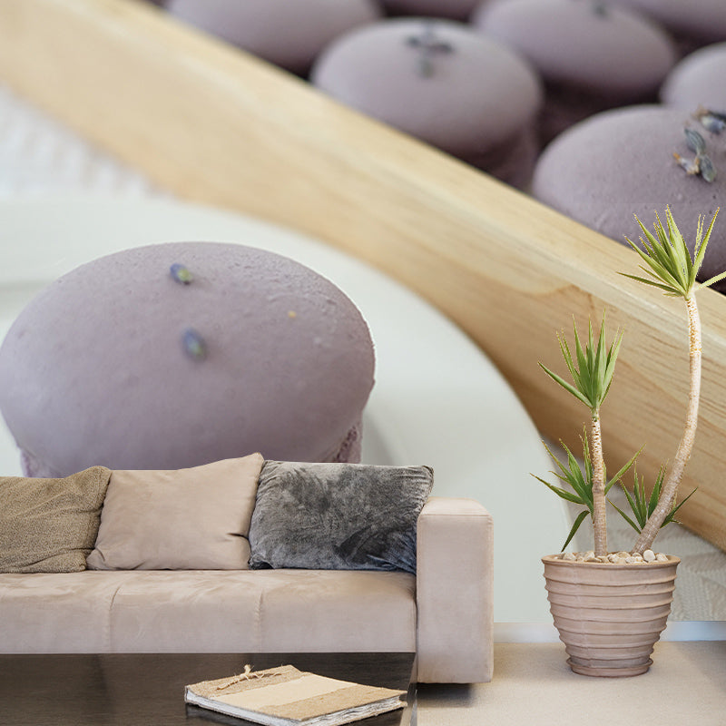 Cake Baking Wall Mural Dessert Mildew Resistant Wallpaper for Commerce Shop