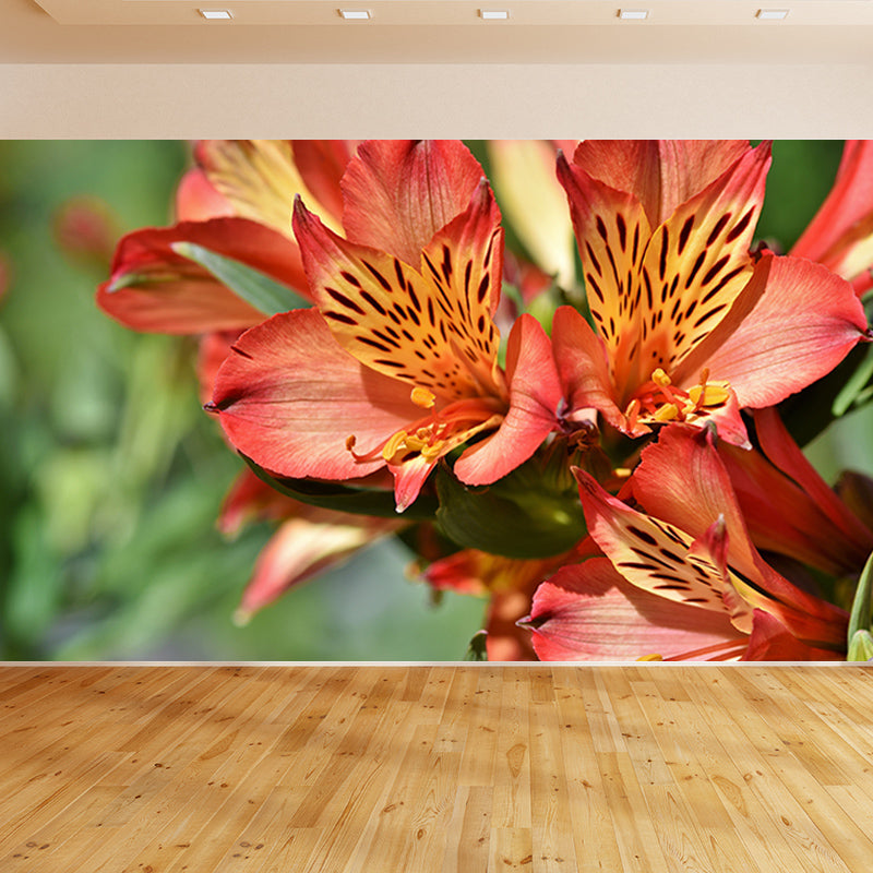 Blooming Rhododendron Mural Personalized Size Wall Covering for Sleeping Room