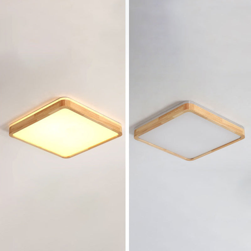 Plafonnier moderne en forme de géométrie en bois, 2 lumières, montage encastré, pour chambre à coucher, salon