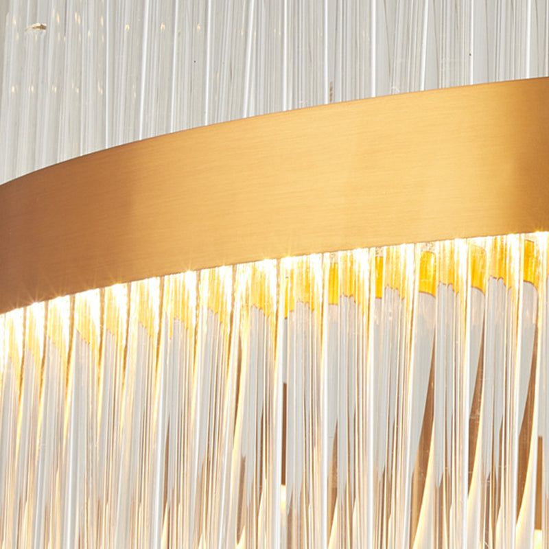 Contemporary Geometric Island Lighting Crystal Rod 1 Light Chandelier Lighting Fixtures