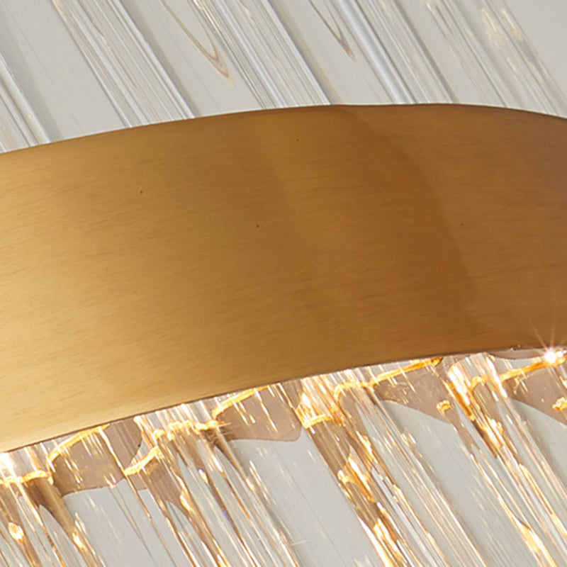 Contemporary Geometric Island Lighting Crystal Rod 1 Light Chandelier Lighting Fixtures