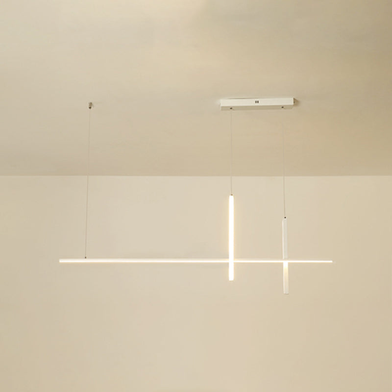 Minimalist Acrylic Hanging Lamp, Luxury Linear Shade Hanging Light for Indoor