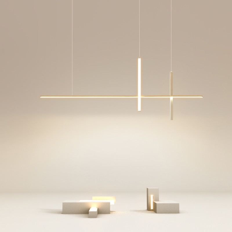 Minimalist Acrylic Hanging Lamp, Luxury Linear Shade Hanging Light for Indoor