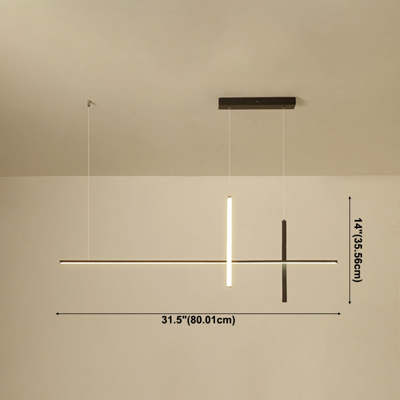 Minimalist Acrylic Hanging Lamp, Luxury Linear Shade Hanging Light for Indoor