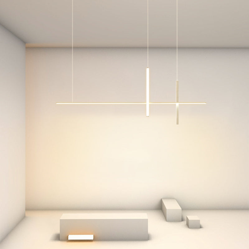 Minimalist Acrylic Hanging Lamp, Luxury Linear Shade Hanging Light for Indoor